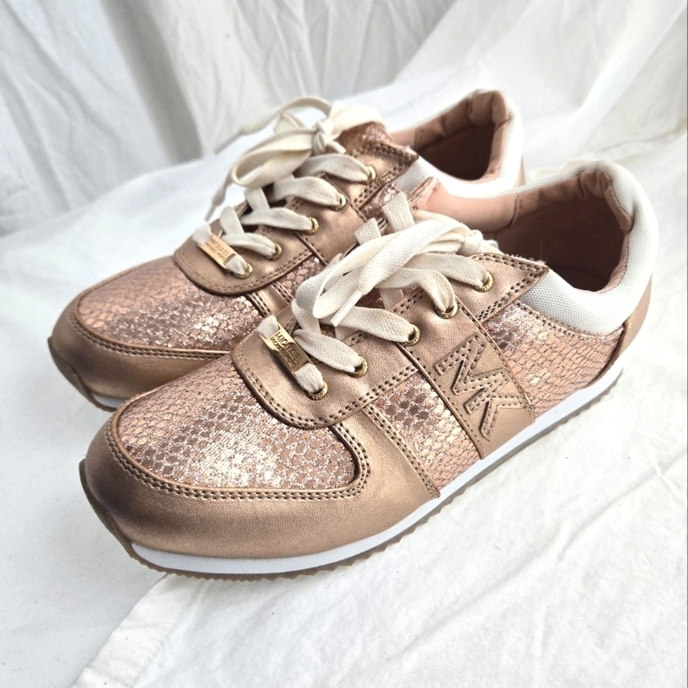 Michael Kors Osaka Rose Gold Sneakers NWOB - Picture 3 of 17